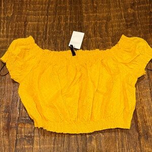Floral Hipster Dainty Yellow Crop Top